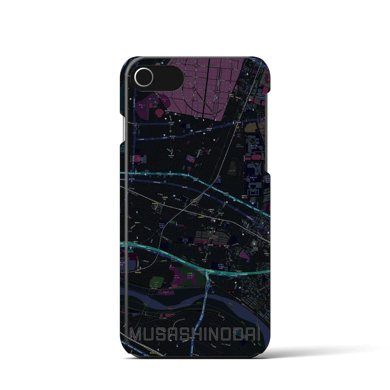 【武蔵野台(東京都)】地図柄iPhoneケース(バックカバータイプ)