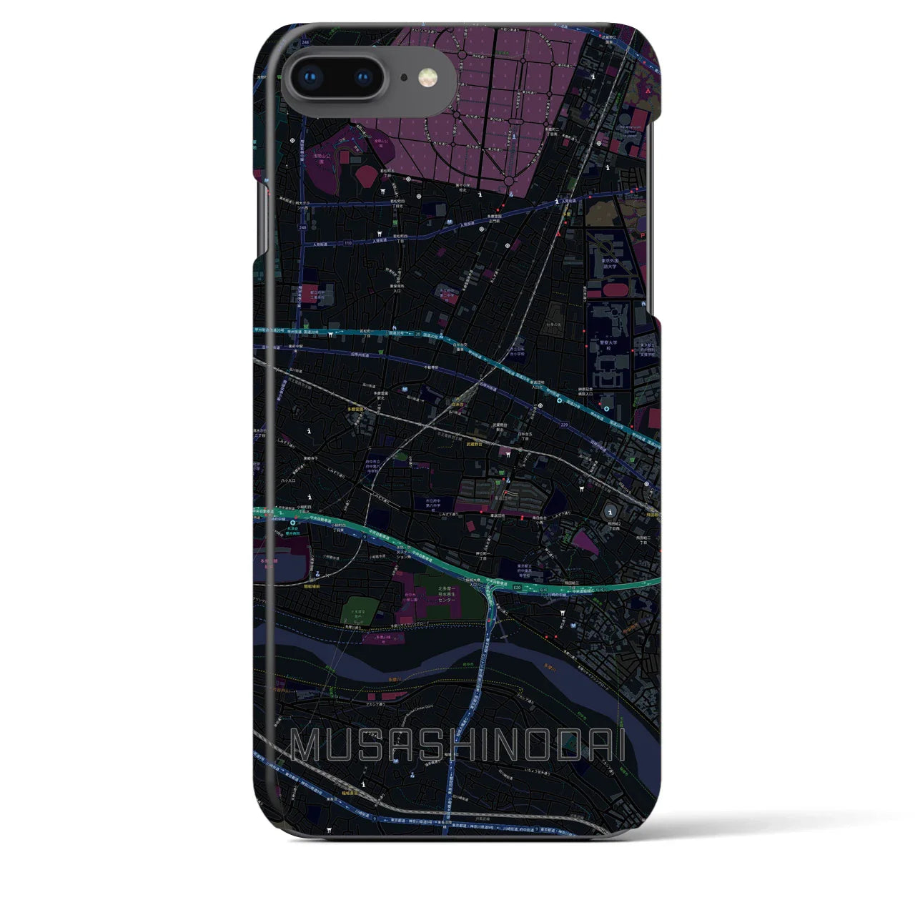 【武蔵野台(東京都)】地図柄iPhoneケース(バックカバータイプ)