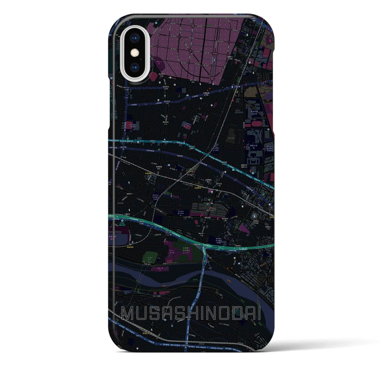 【武蔵野台(東京都)】地図柄iPhoneケース(バックカバータイプ)