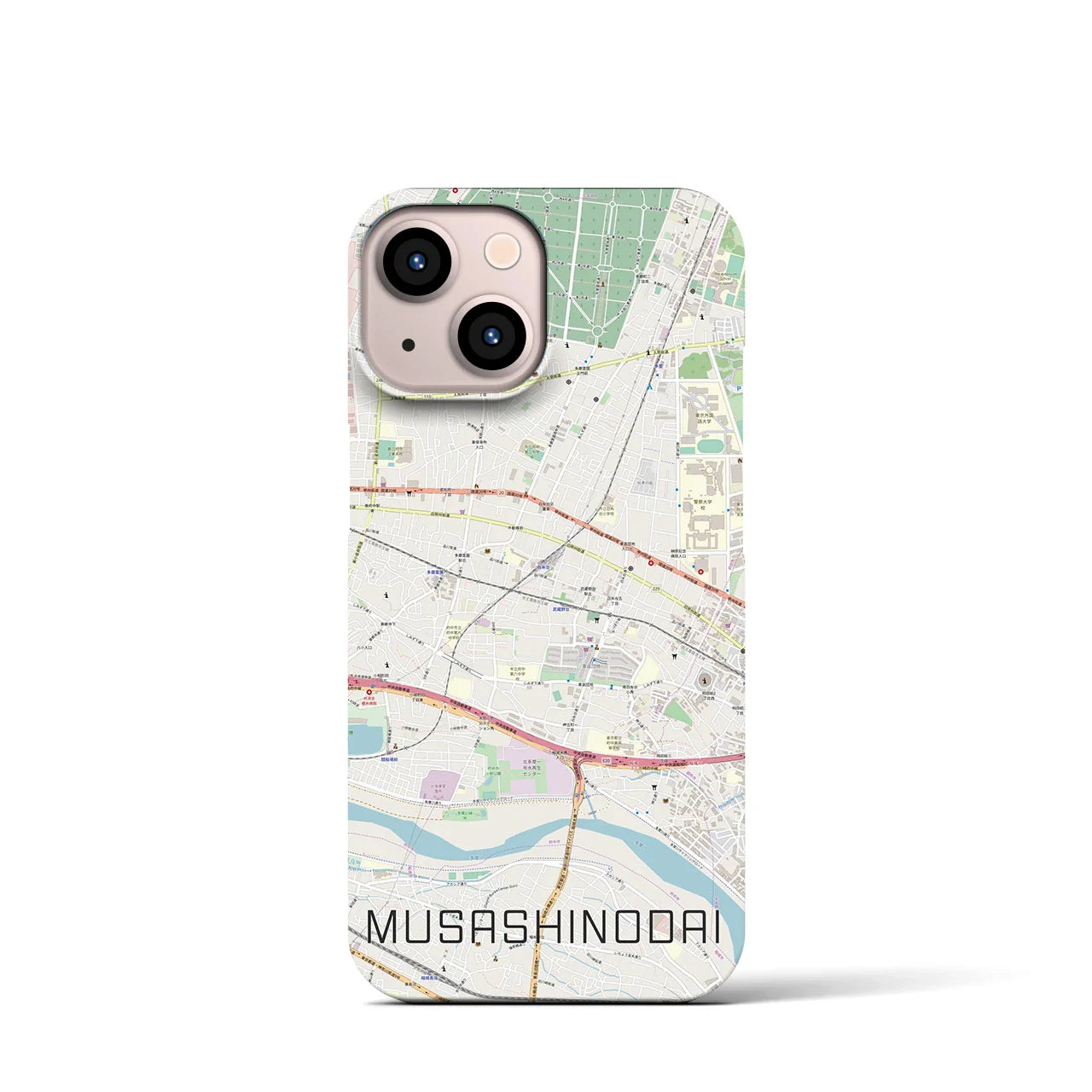 【武蔵野台(東京都)】地図柄iPhoneケース(バックカバータイプ)