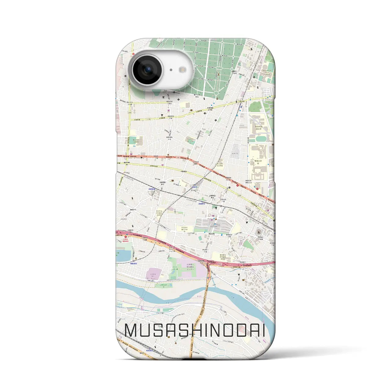 【武蔵野台(東京都)】地図柄iPhoneケース(バックカバータイプ)