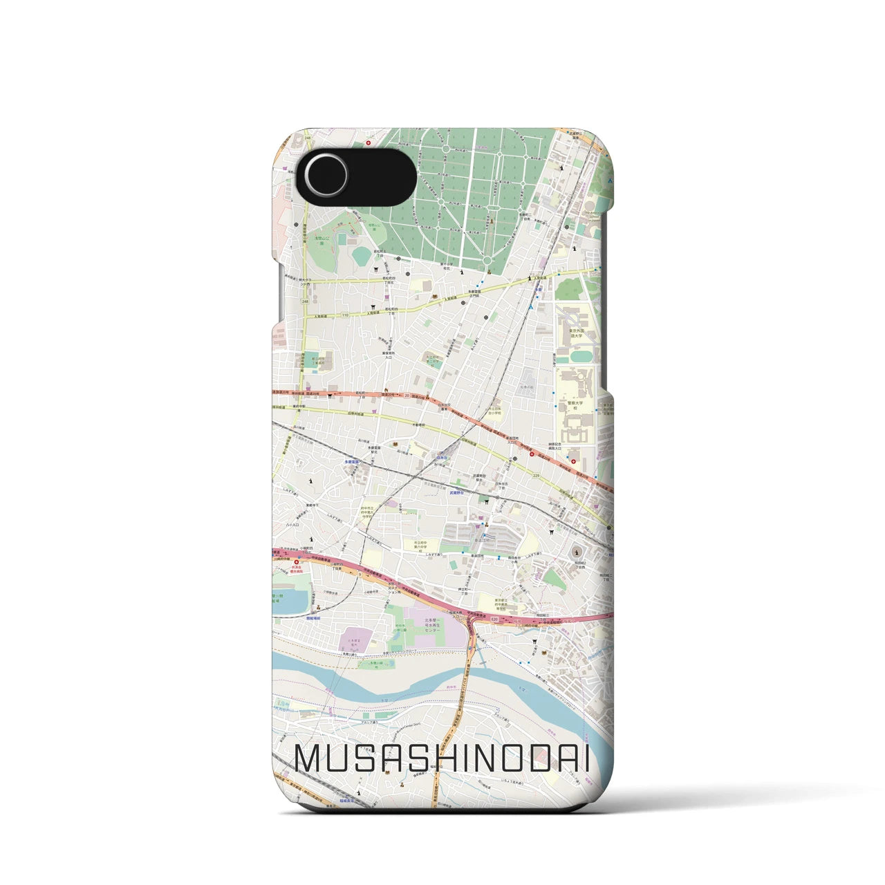 【武蔵野台(東京都)】地図柄iPhoneケース(バックカバータイプ)