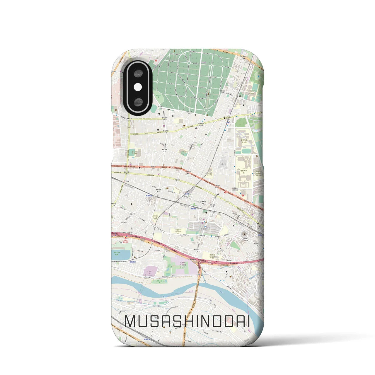 【武蔵野台(東京都)】地図柄iPhoneケース(バックカバータイプ)