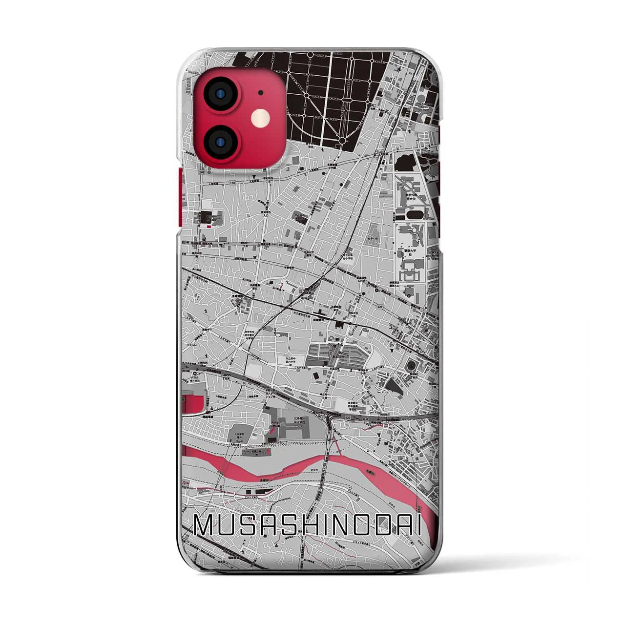 【武蔵野台(東京都)】地図柄iPhoneケース(クリアタイプ)