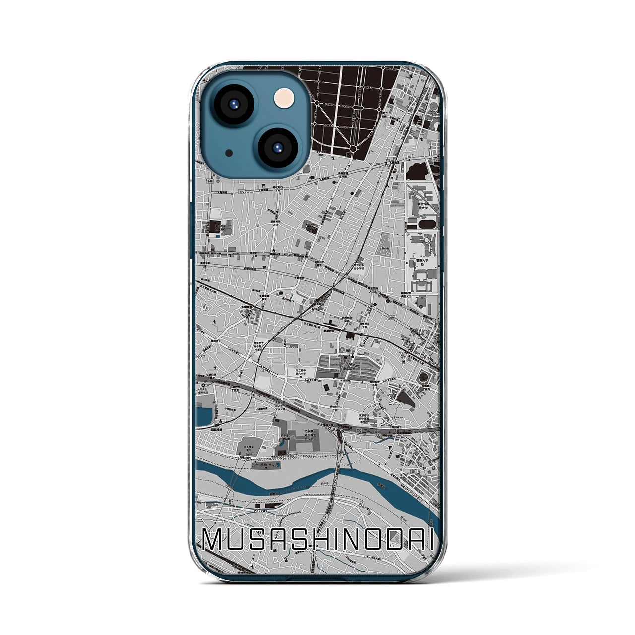 【武蔵野台(東京都)】地図柄iPhoneケース(クリアタイプ)