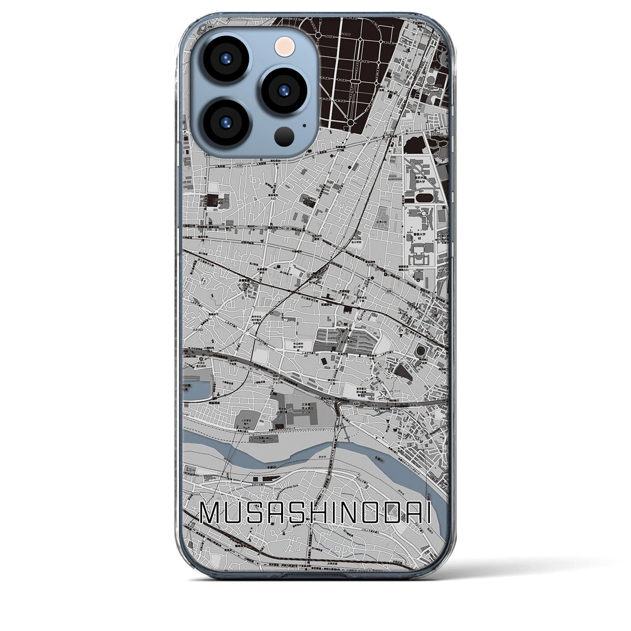 【武蔵野台(東京都)】地図柄iPhoneケース(クリアタイプ)