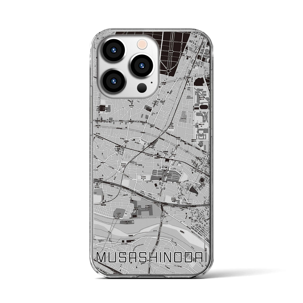 【武蔵野台(東京都)】地図柄iPhoneケース(クリアタイプ)