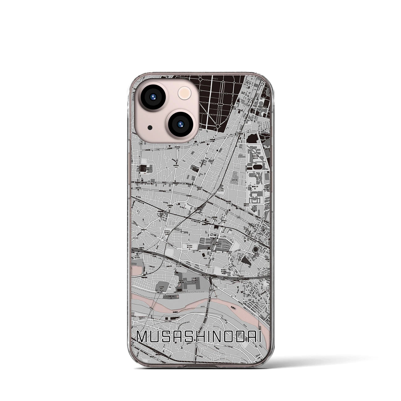 【武蔵野台(東京都)】地図柄iPhoneケース(クリアタイプ)