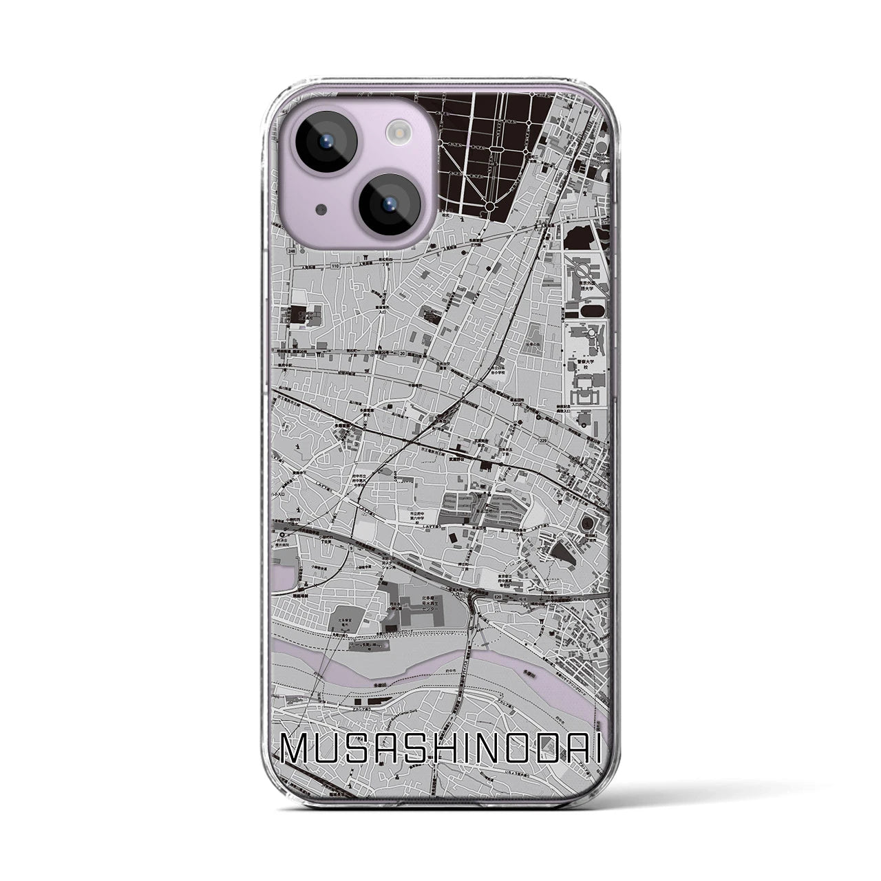 【武蔵野台(東京都)】地図柄iPhoneケース(クリアタイプ)