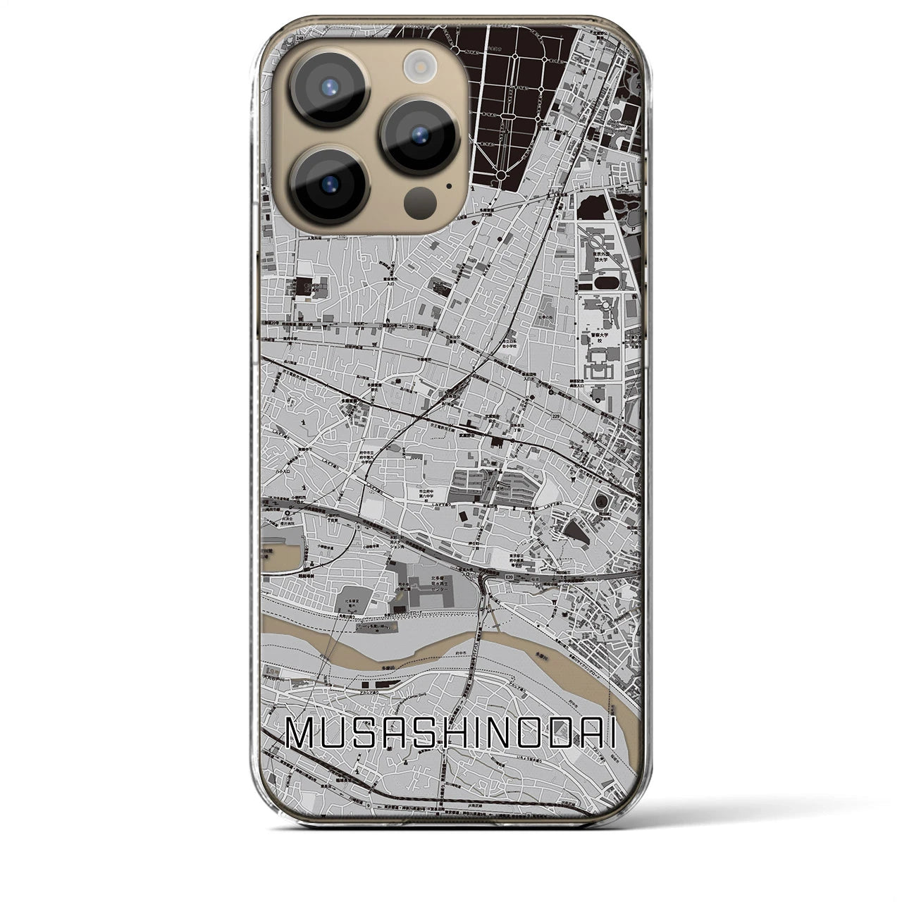 【武蔵野台(東京都)】地図柄iPhoneケース(クリアタイプ)