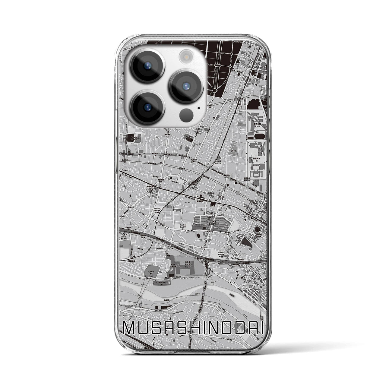 【武蔵野台(東京都)】地図柄iPhoneケース(クリアタイプ)