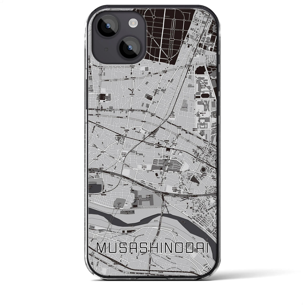 【武蔵野台(東京都)】地図柄iPhoneケース(クリアタイプ)