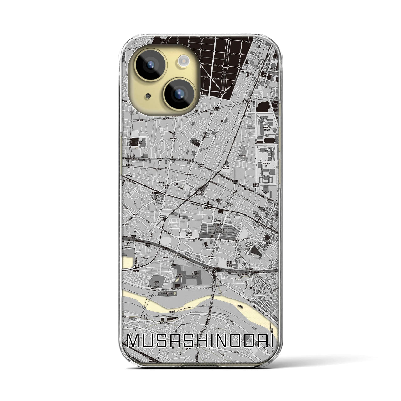 【武蔵野台(東京都)】地図柄iPhoneケース(クリアタイプ)