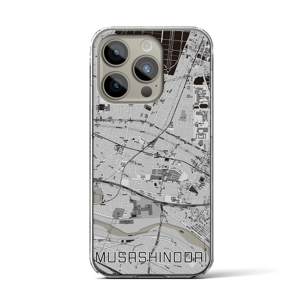 【武蔵野台(東京都)】地図柄iPhoneケース(クリアタイプ)
