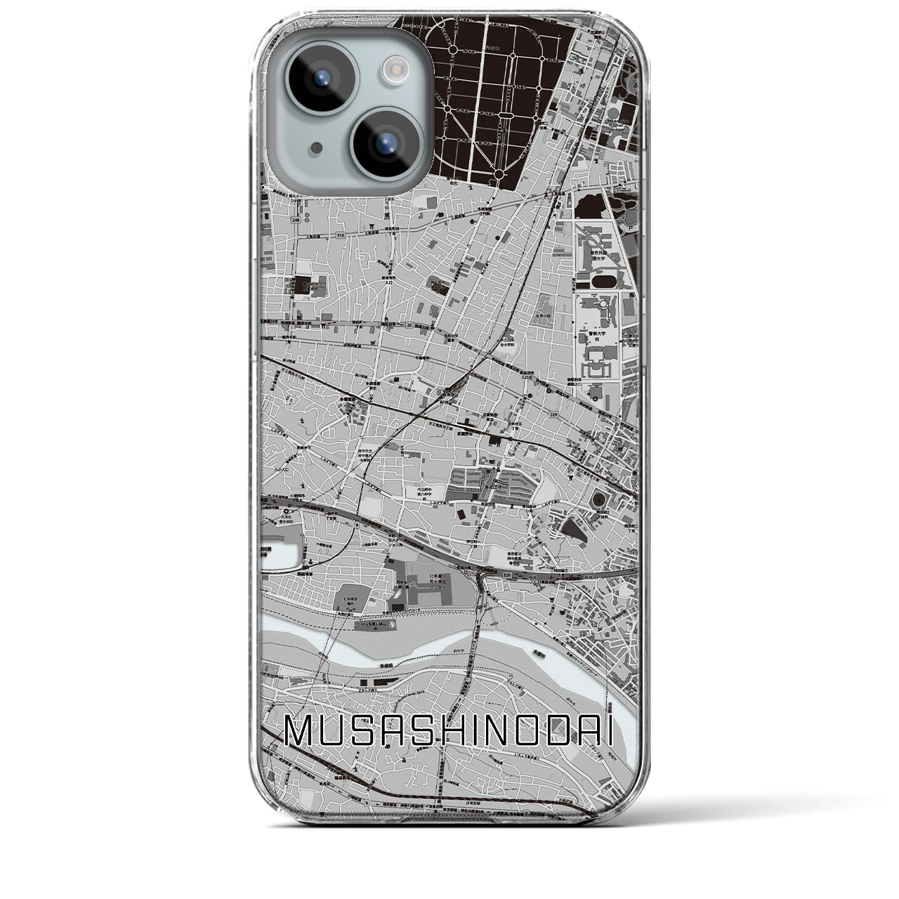 【武蔵野台(東京都)】地図柄iPhoneケース(クリアタイプ)