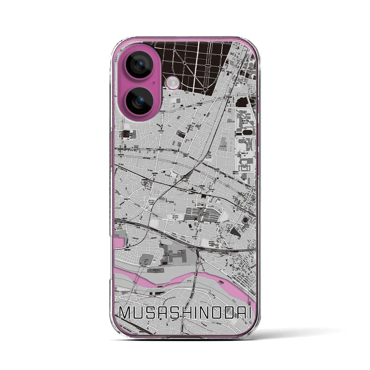 【武蔵野台(東京都)】地図柄iPhoneケース(クリアタイプ)