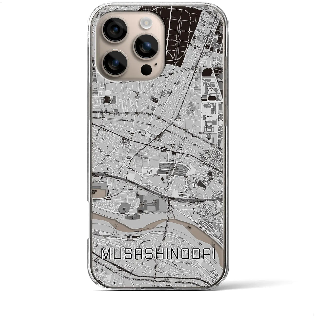 【武蔵野台(東京都)】地図柄iPhoneケース(クリアタイプ)