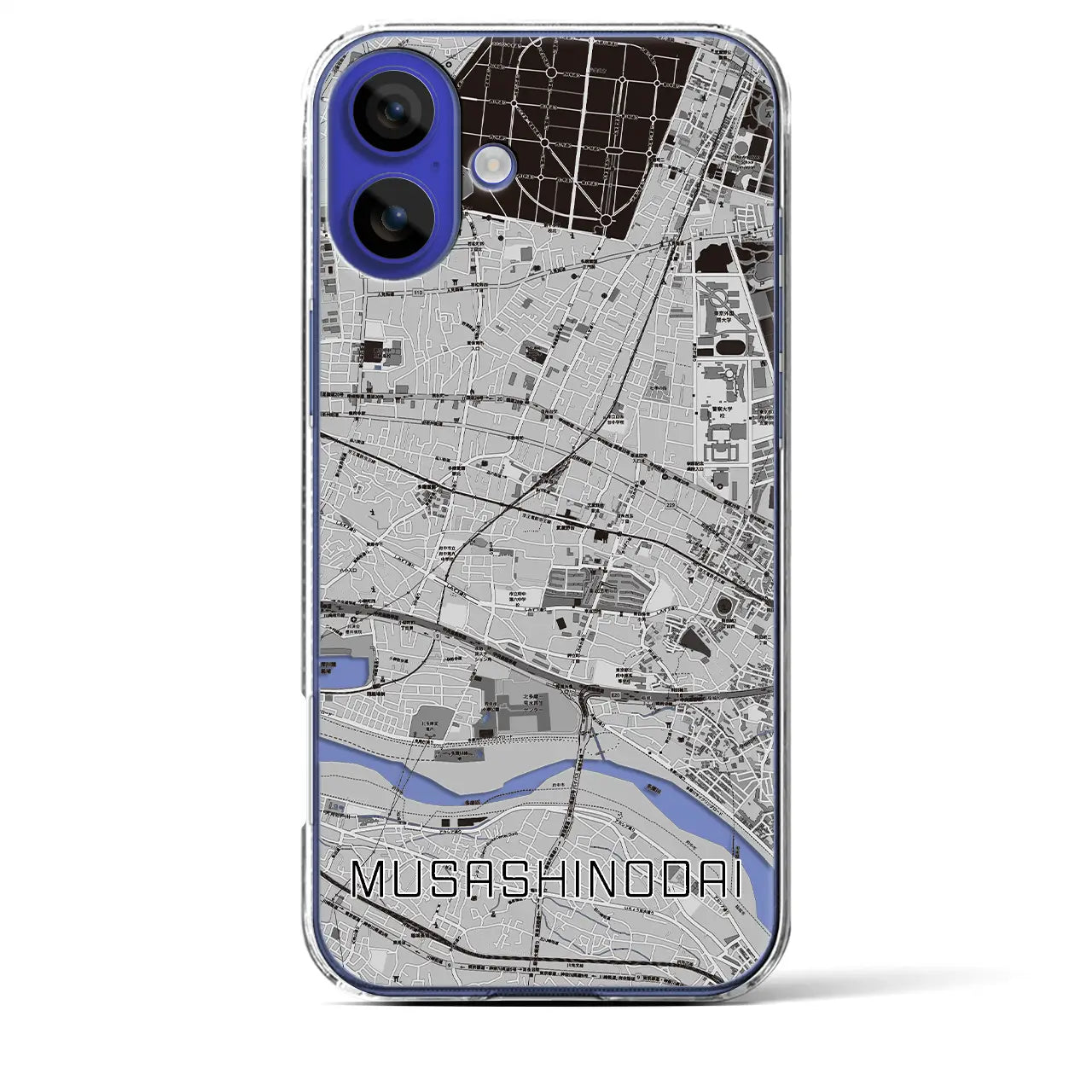 【武蔵野台(東京都)】地図柄iPhoneケース(クリアタイプ)