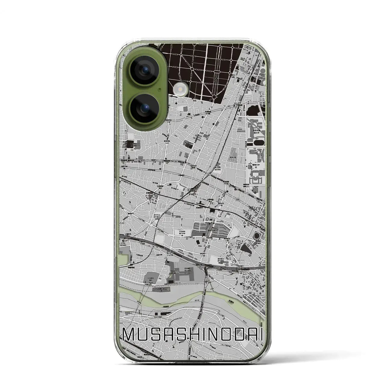 【武蔵野台(東京都)】地図柄iPhoneケース(クリアタイプ)