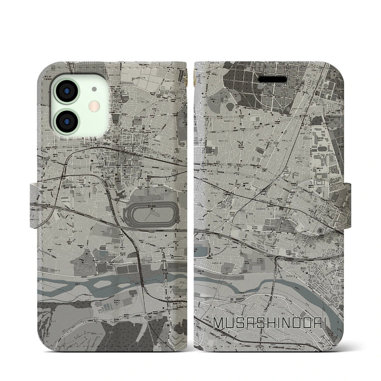 【武蔵野台(東京都)】地図柄iPhoneケース(手帳タイプ)