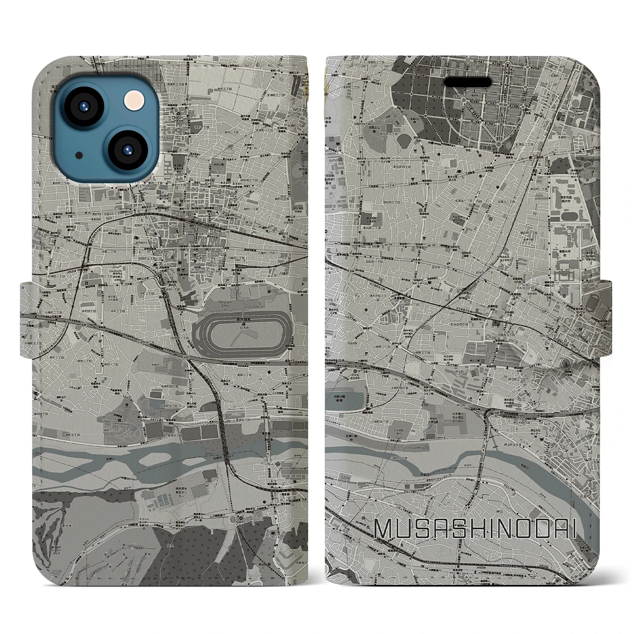 【武蔵野台(東京都)】地図柄iPhoneケース(手帳タイプ)