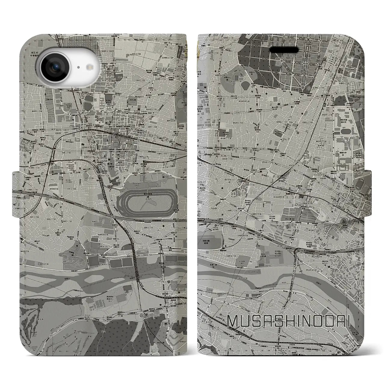 【武蔵野台(東京都)】地図柄iPhoneケース(手帳タイプ)