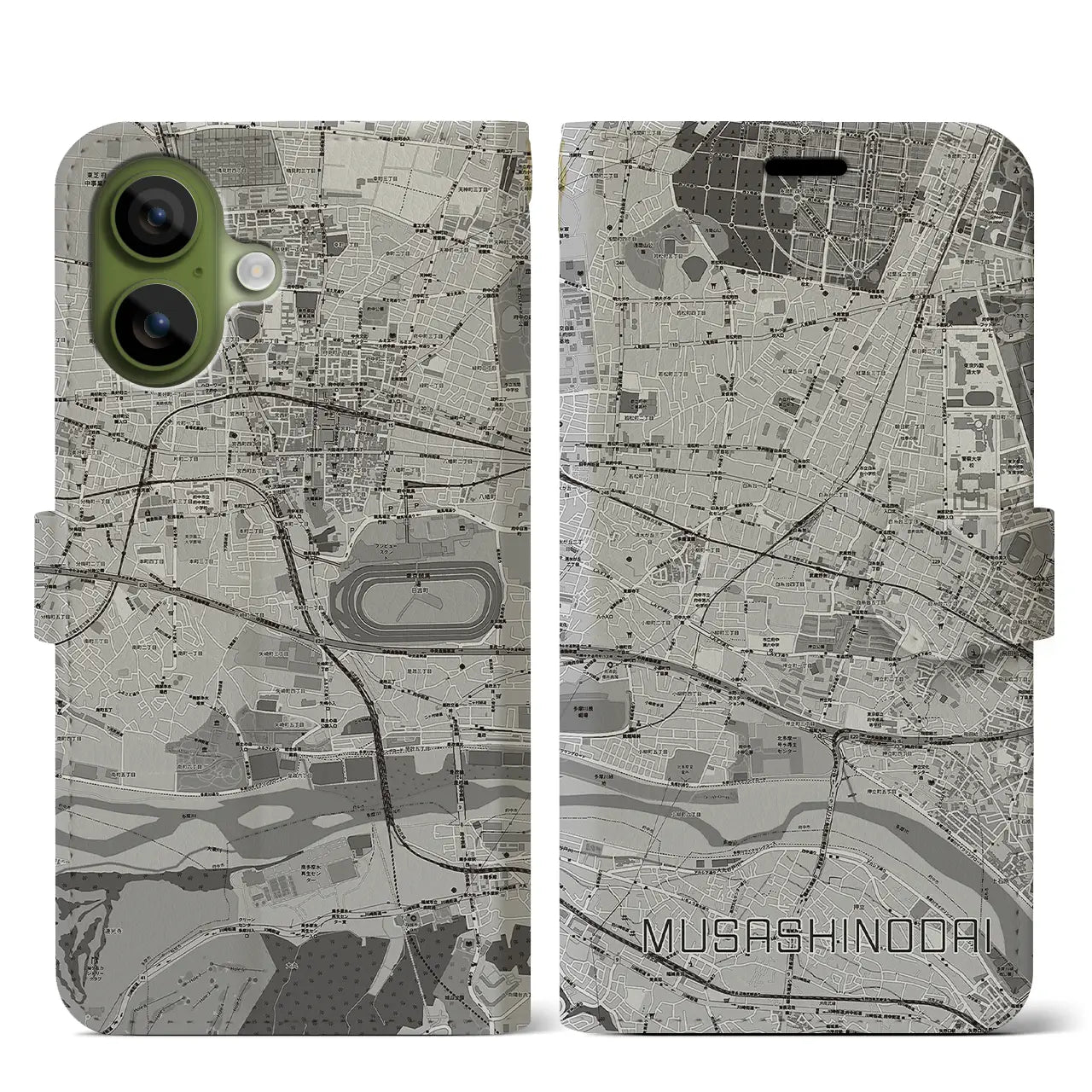 【武蔵野台(東京都)】地図柄iPhoneケース(手帳タイプ)