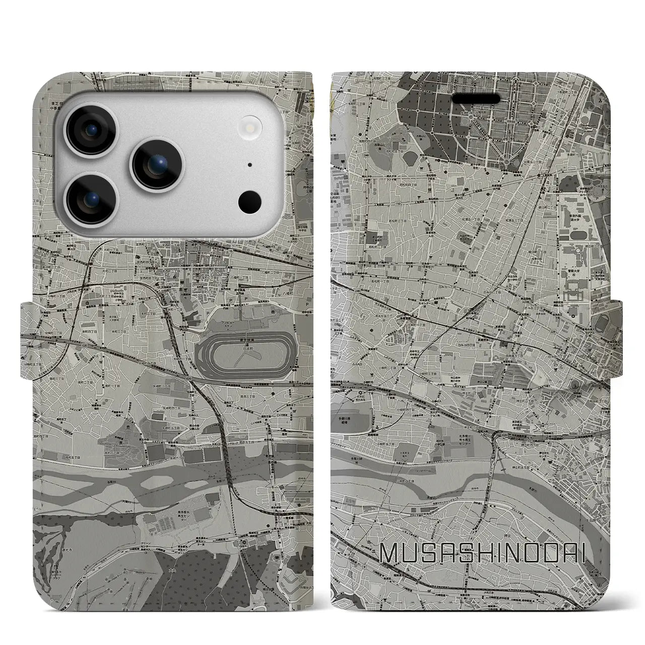 【武蔵野台(東京都)】地図柄iPhoneケース(手帳タイプ)