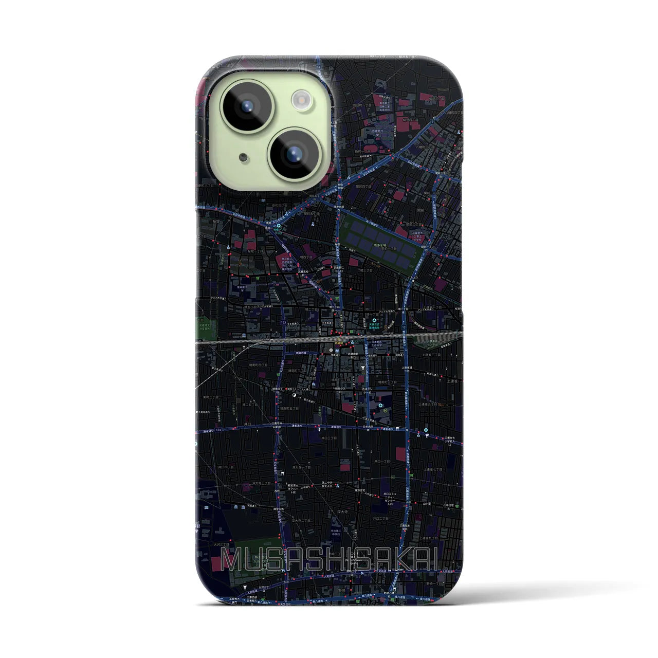 【武蔵境2(東京都)】地図柄iPhoneケース(バックカバータイプ)