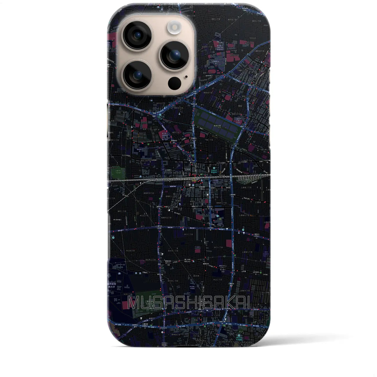 【武蔵境2(東京都)】地図柄iPhoneケース(バックカバータイプ)