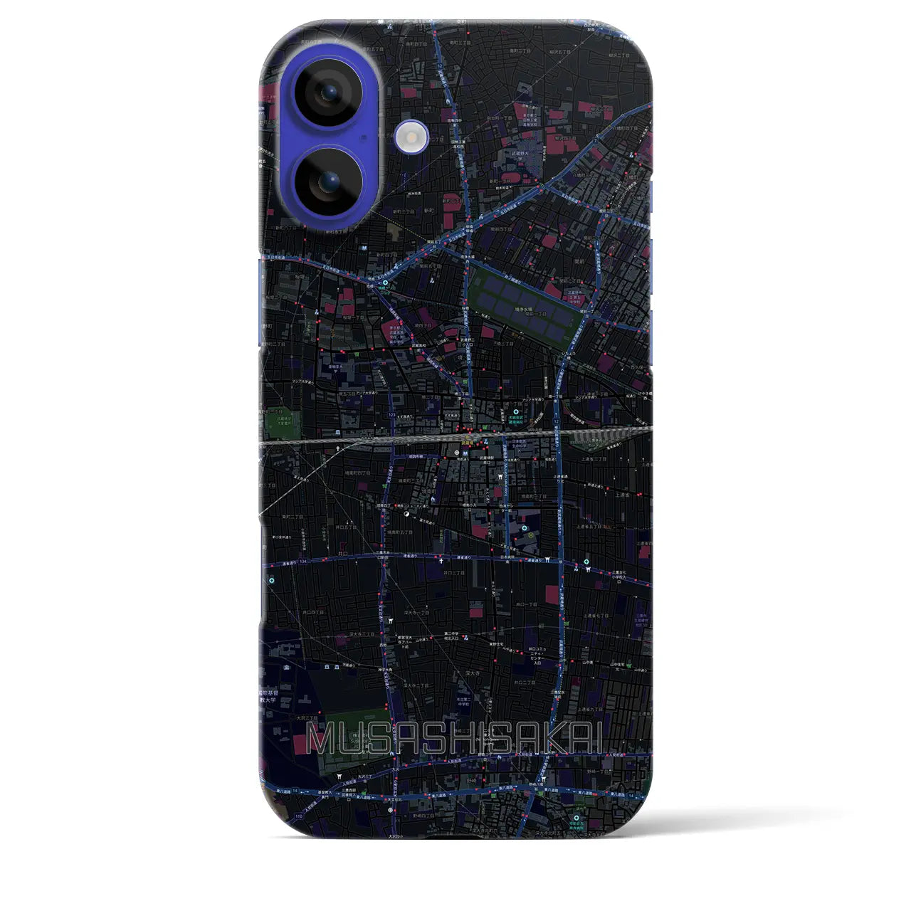 【武蔵境2(東京都)】地図柄iPhoneケース(バックカバータイプ)