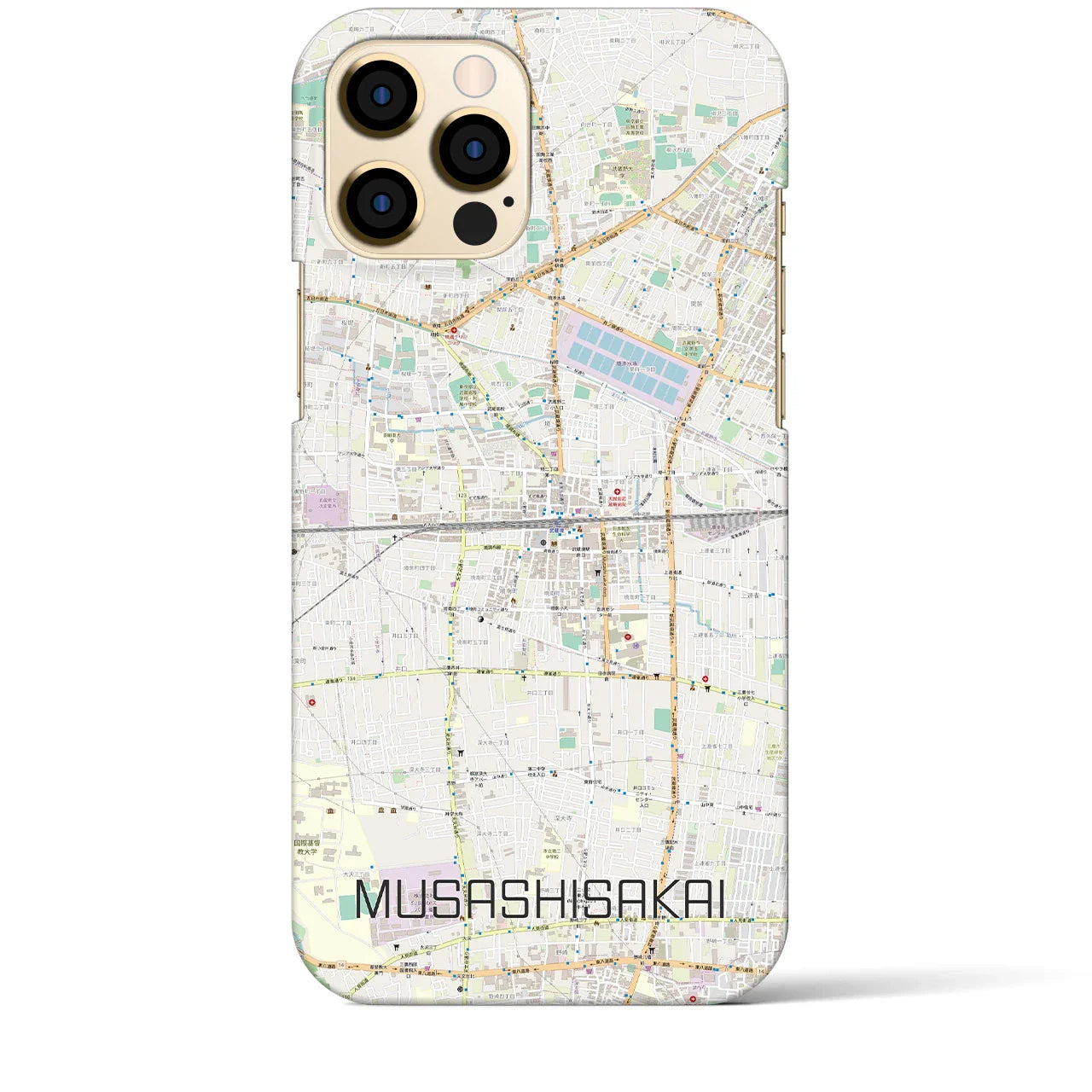 【武蔵境2(東京都)】地図柄iPhoneケース(バックカバータイプ)