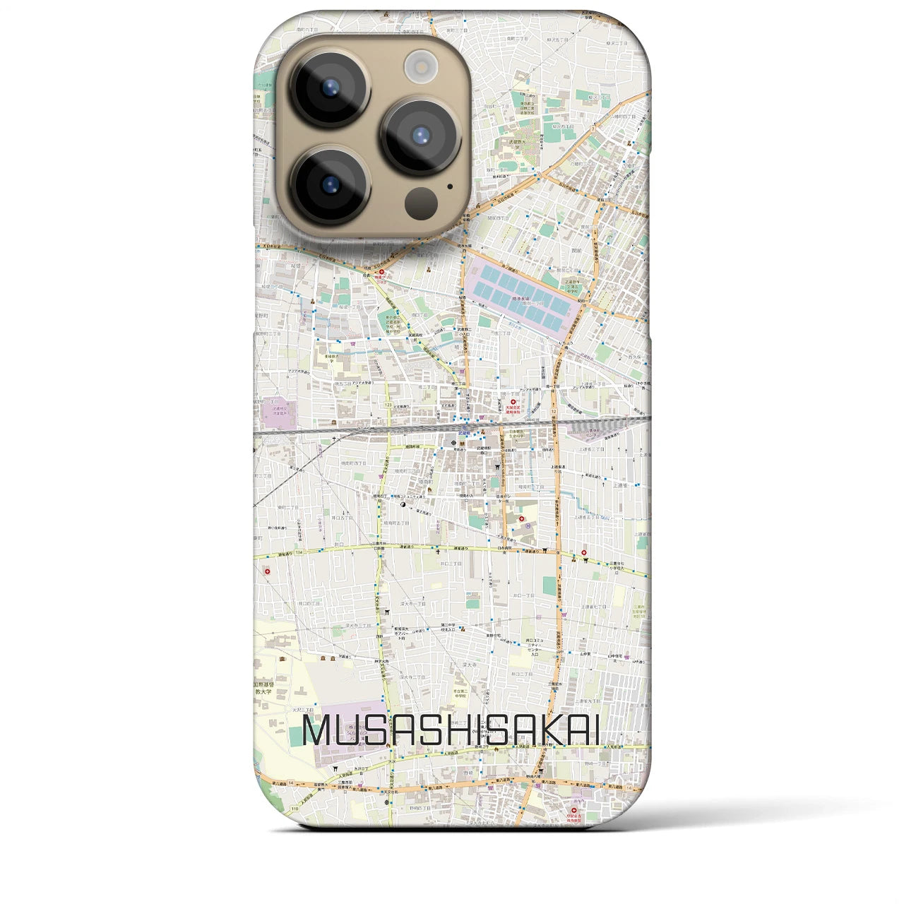 【武蔵境2(東京都)】地図柄iPhoneケース(バックカバータイプ)