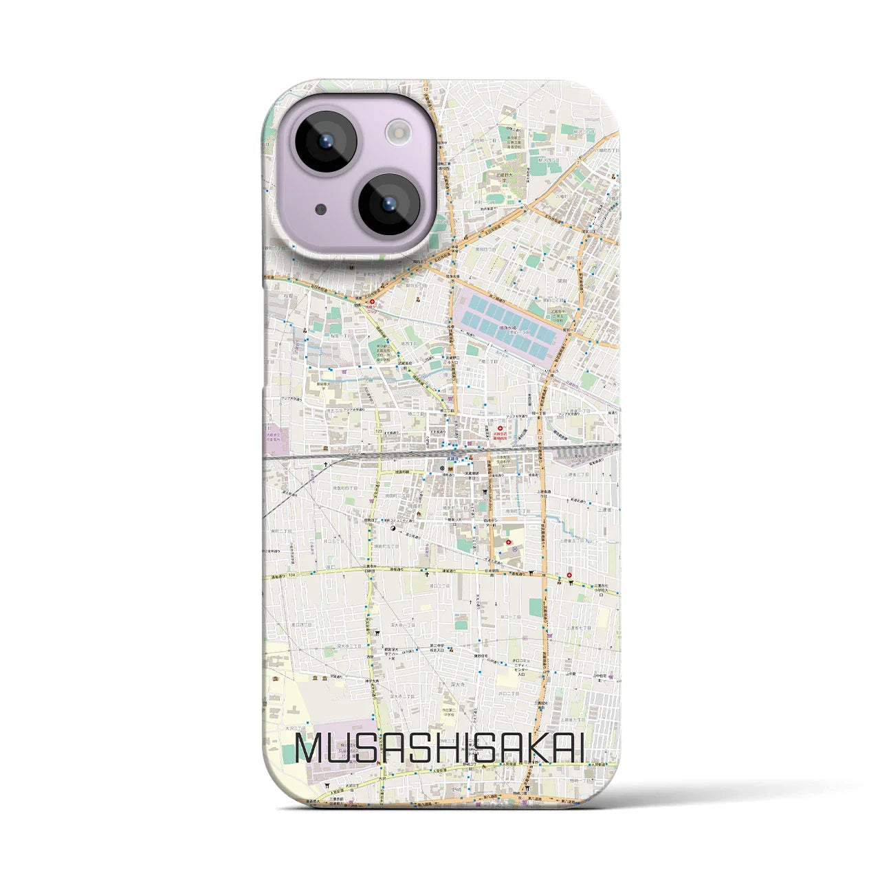 【武蔵境2(東京都)】地図柄iPhoneケース(バックカバータイプ)