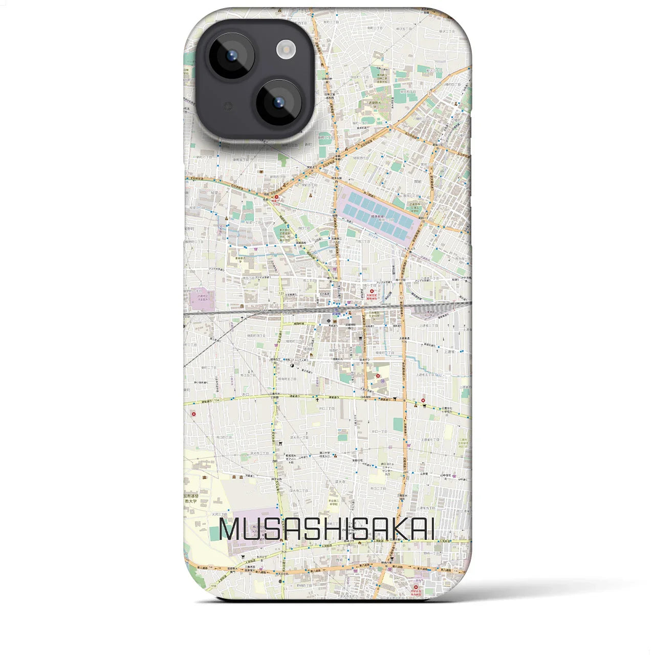 【武蔵境2(東京都)】地図柄iPhoneケース(バックカバータイプ)