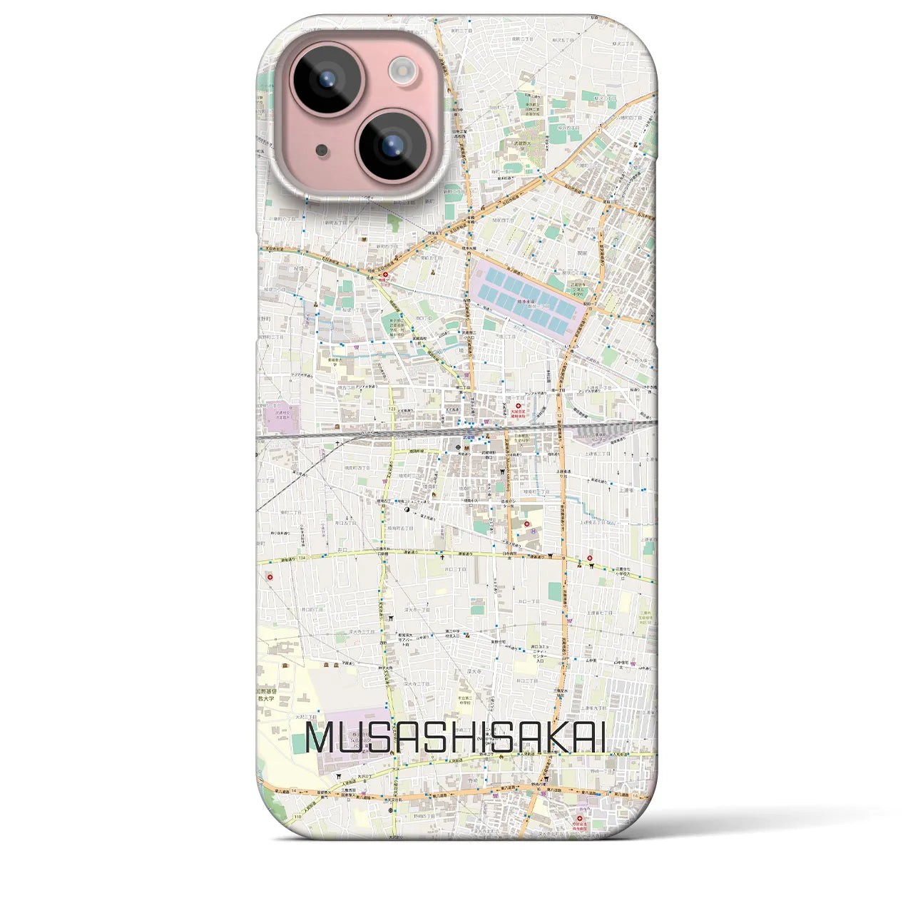 【武蔵境2(東京都)】地図柄iPhoneケース(バックカバータイプ)