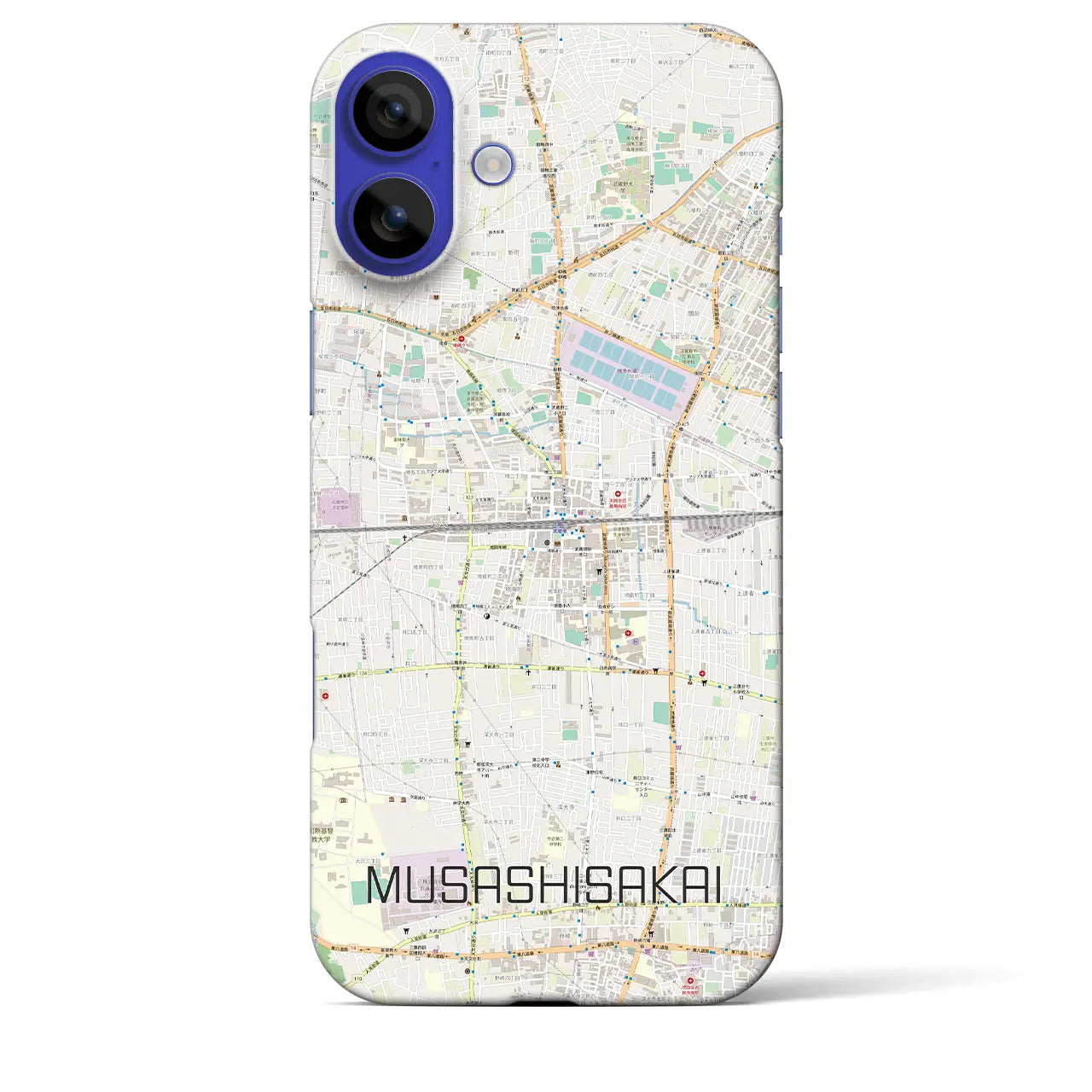 【武蔵境2(東京都)】地図柄iPhoneケース(バックカバータイプ)ナチュラル・iPhone 16 Pro Max 用