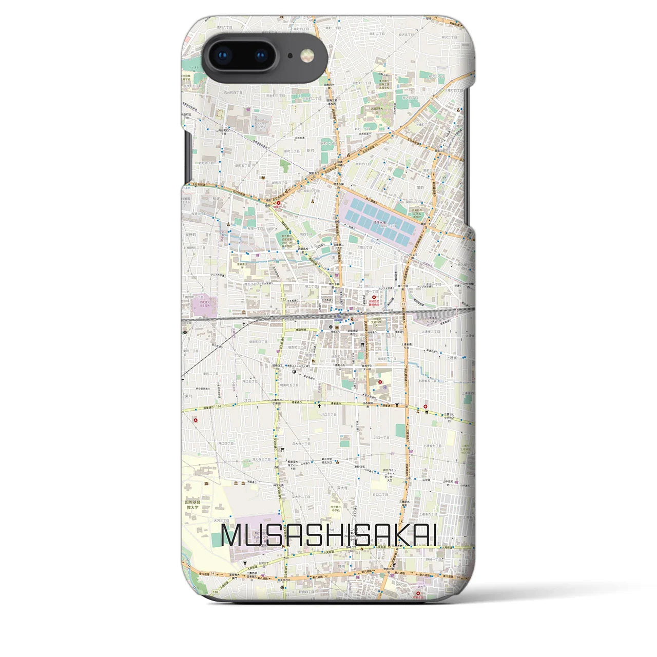 【武蔵境2(東京都)】地図柄iPhoneケース(バックカバータイプ)