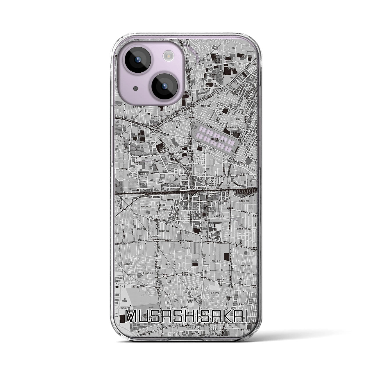 【武蔵境2(東京都)】地図柄iPhoneケース(クリアタイプ)