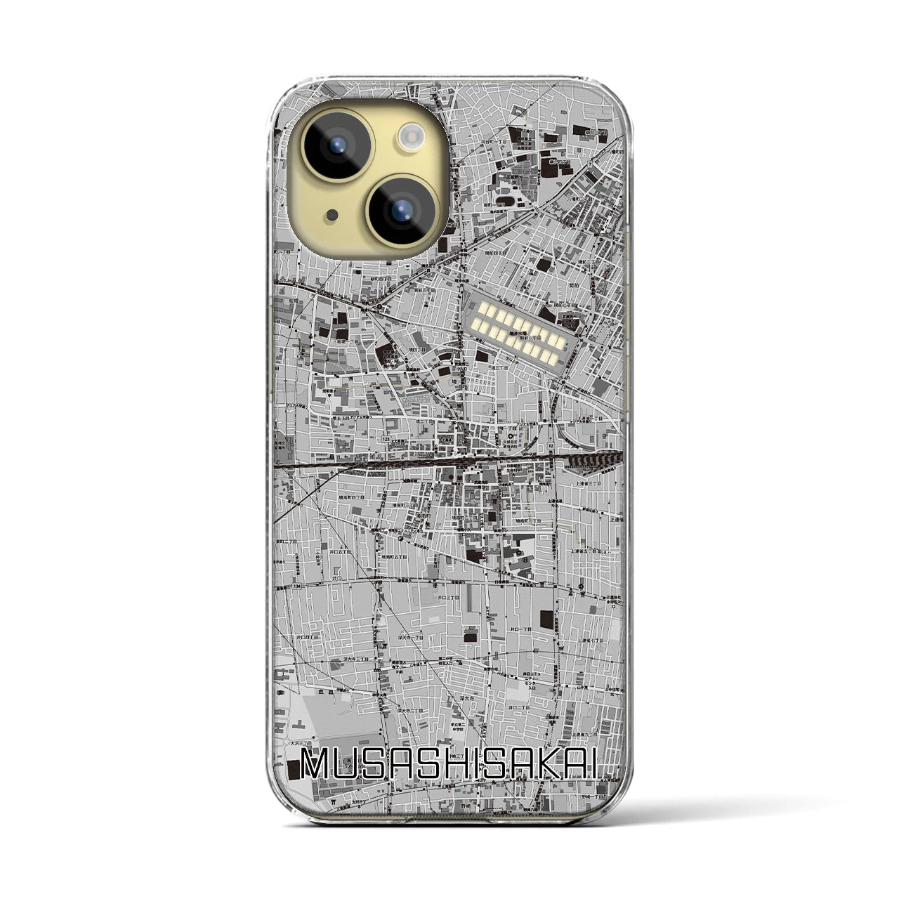 【武蔵境2(東京都)】地図柄iPhoneケース(クリアタイプ)