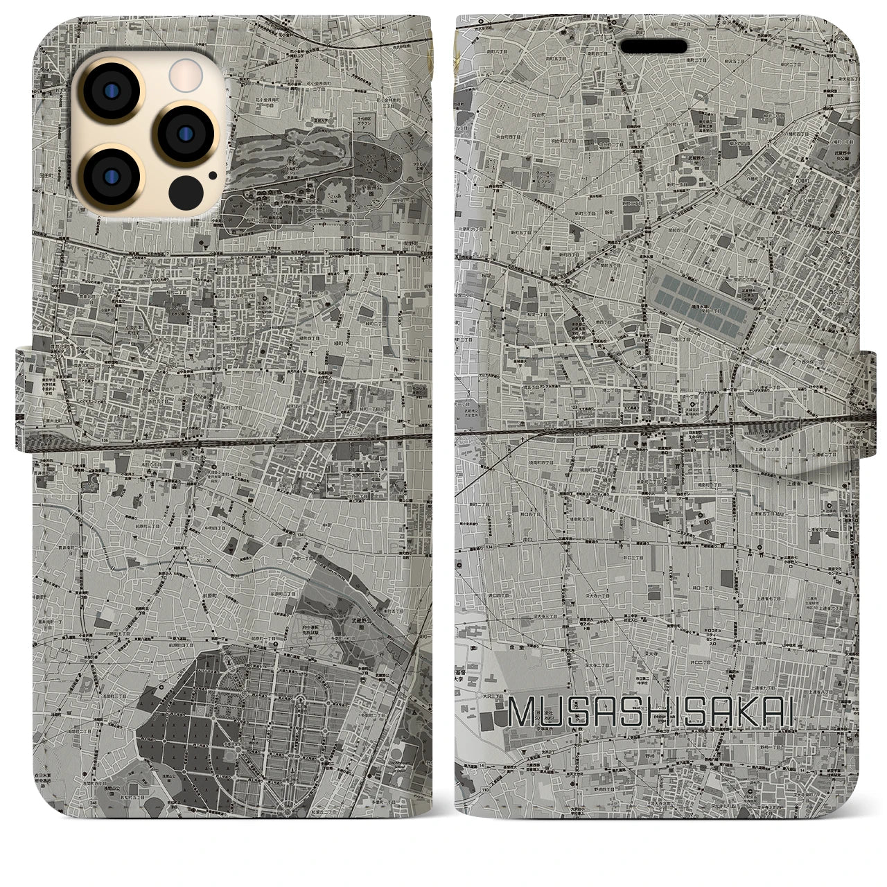 【武蔵境2(東京都)】地図柄iPhoneケース(手帳タイプ)