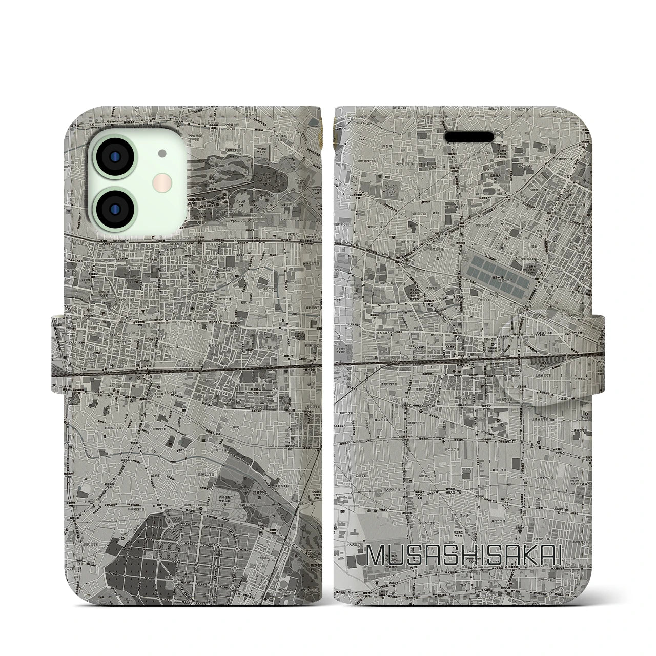 【武蔵境2(東京都)】地図柄iPhoneケース(手帳タイプ)