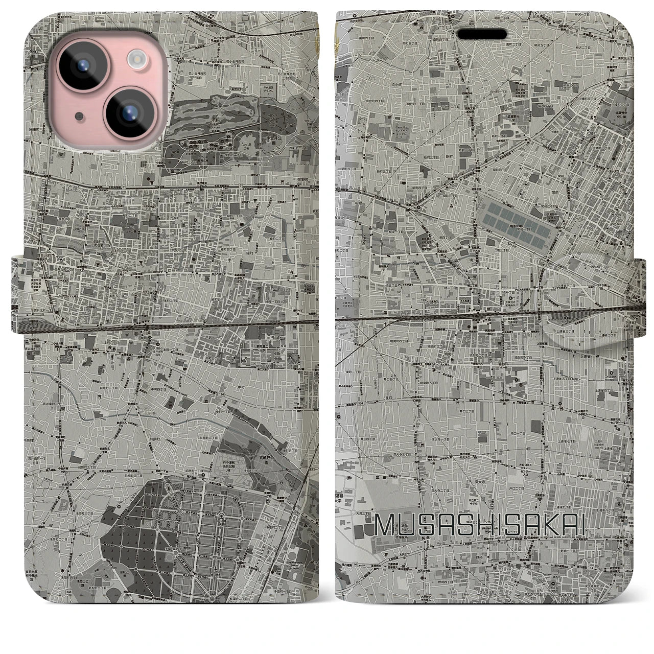 【武蔵境2(東京都)】地図柄iPhoneケース(手帳タイプ)