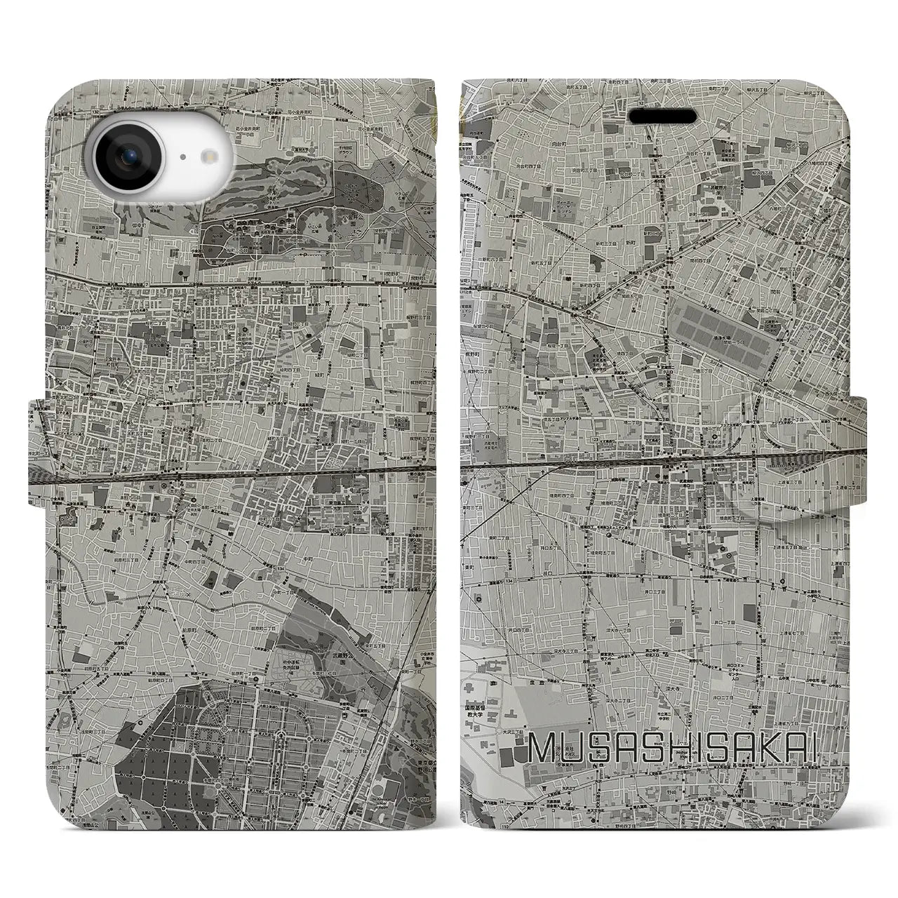 【武蔵境2(東京都)】地図柄iPhoneケース(手帳タイプ)