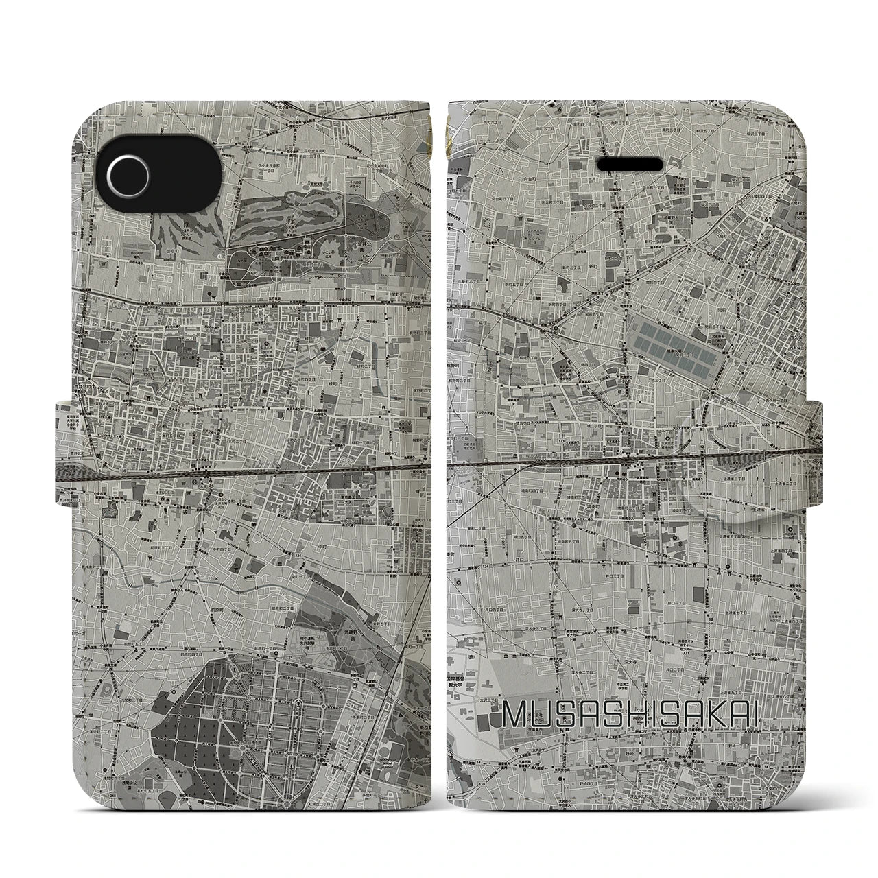 【武蔵境2(東京都)】地図柄iPhoneケース(手帳タイプ)