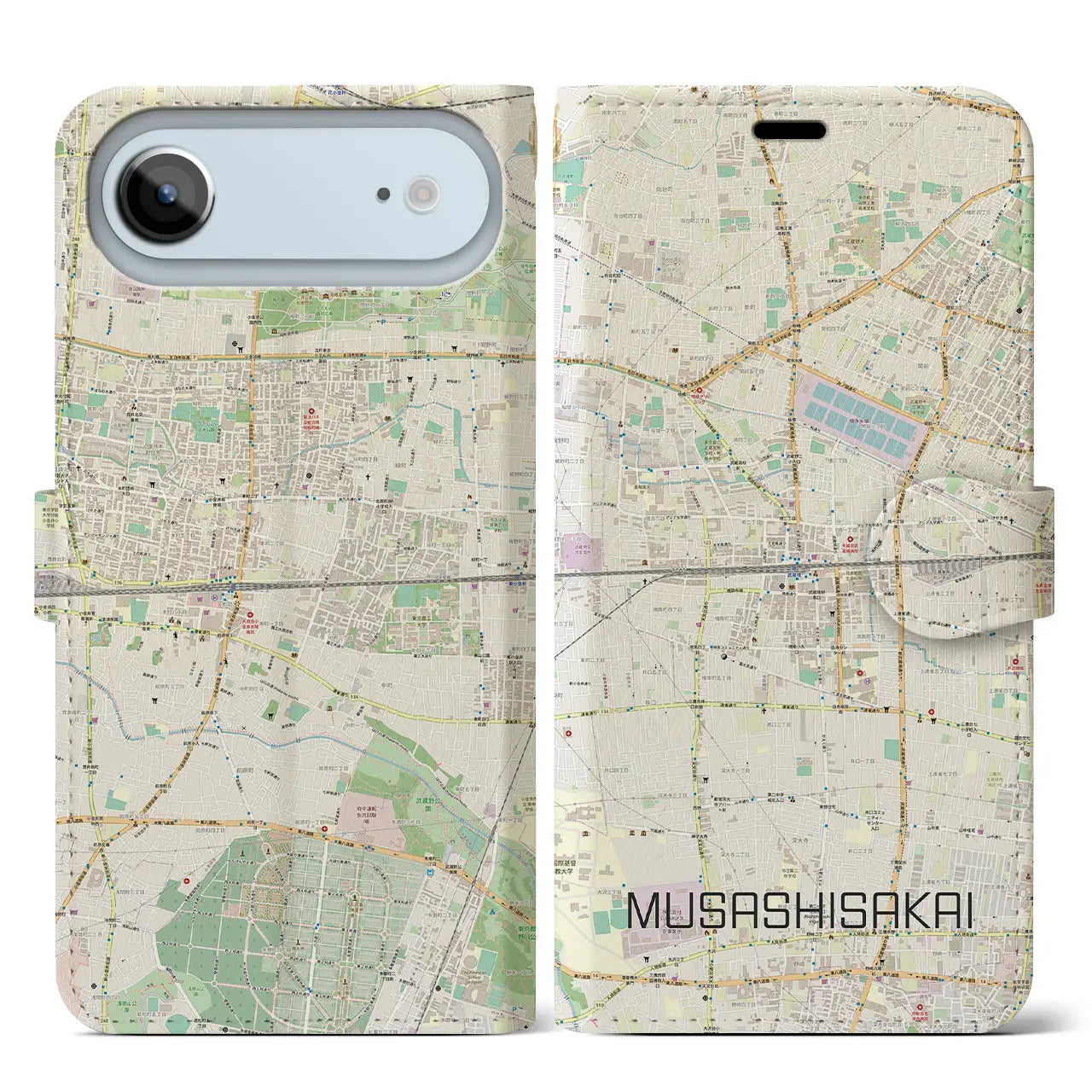【武蔵境2(東京都)】地図柄iPhoneケース(手帳タイプ)