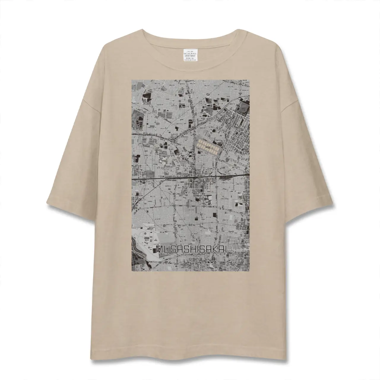 【武蔵境2(東京都)】地図柄ビッグシルエットTシャツ