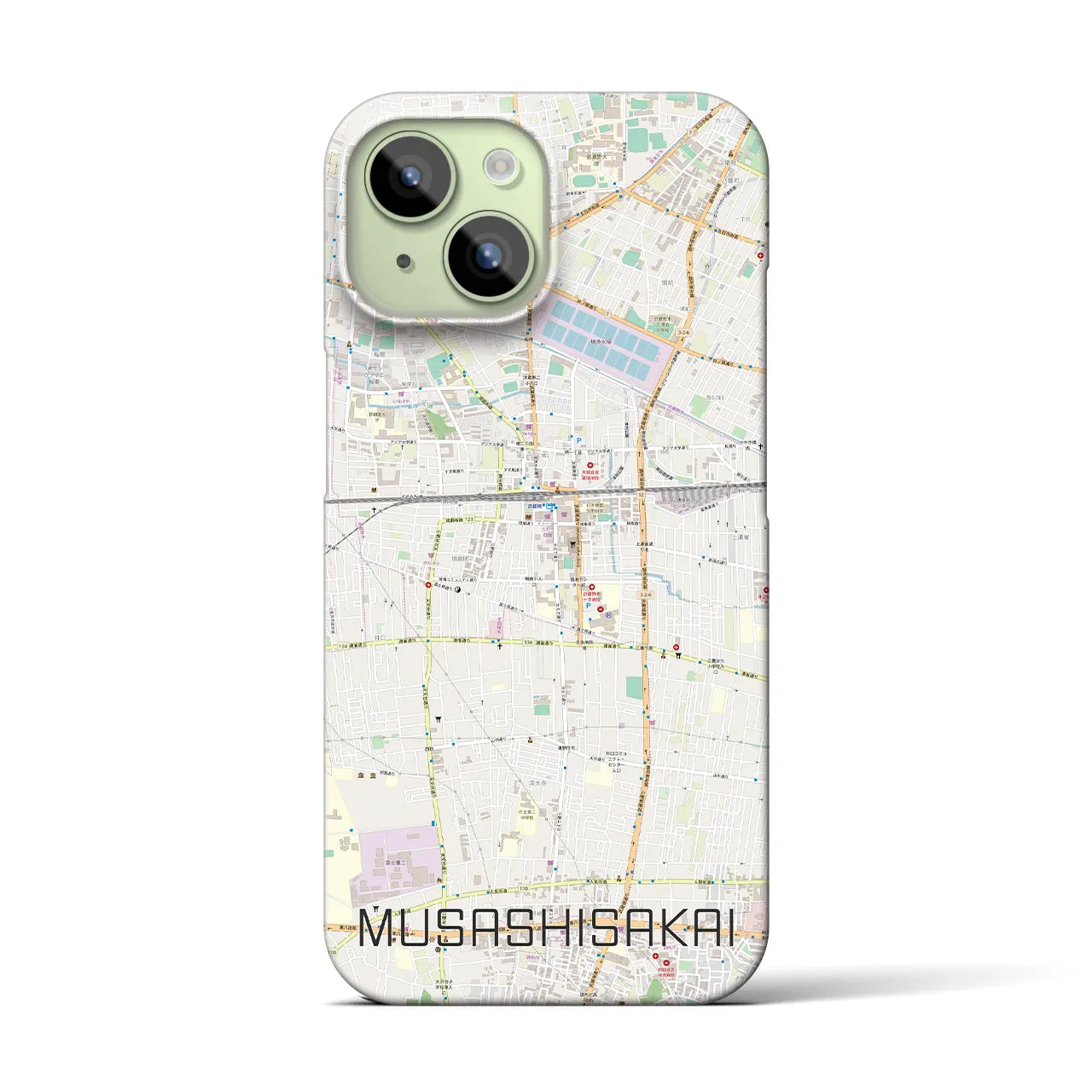 【武蔵境(東京都)】地図柄iPhoneケース(バックカバータイプ)
