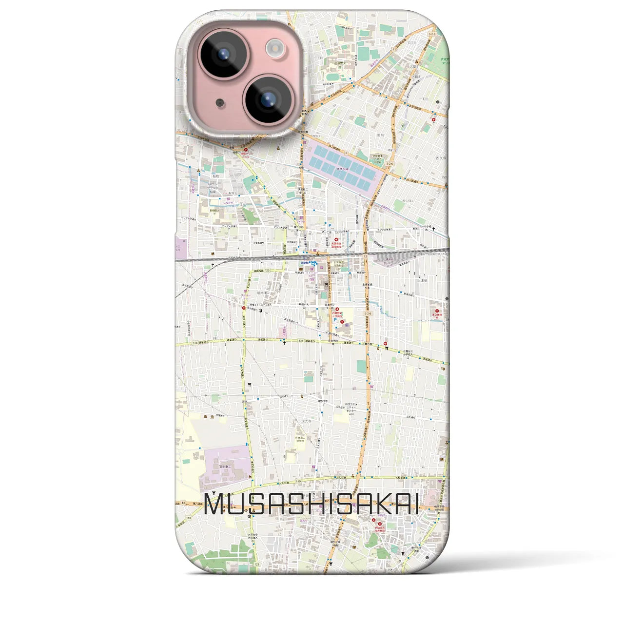 【武蔵境(東京都)】地図柄iPhoneケース(バックカバータイプ)
