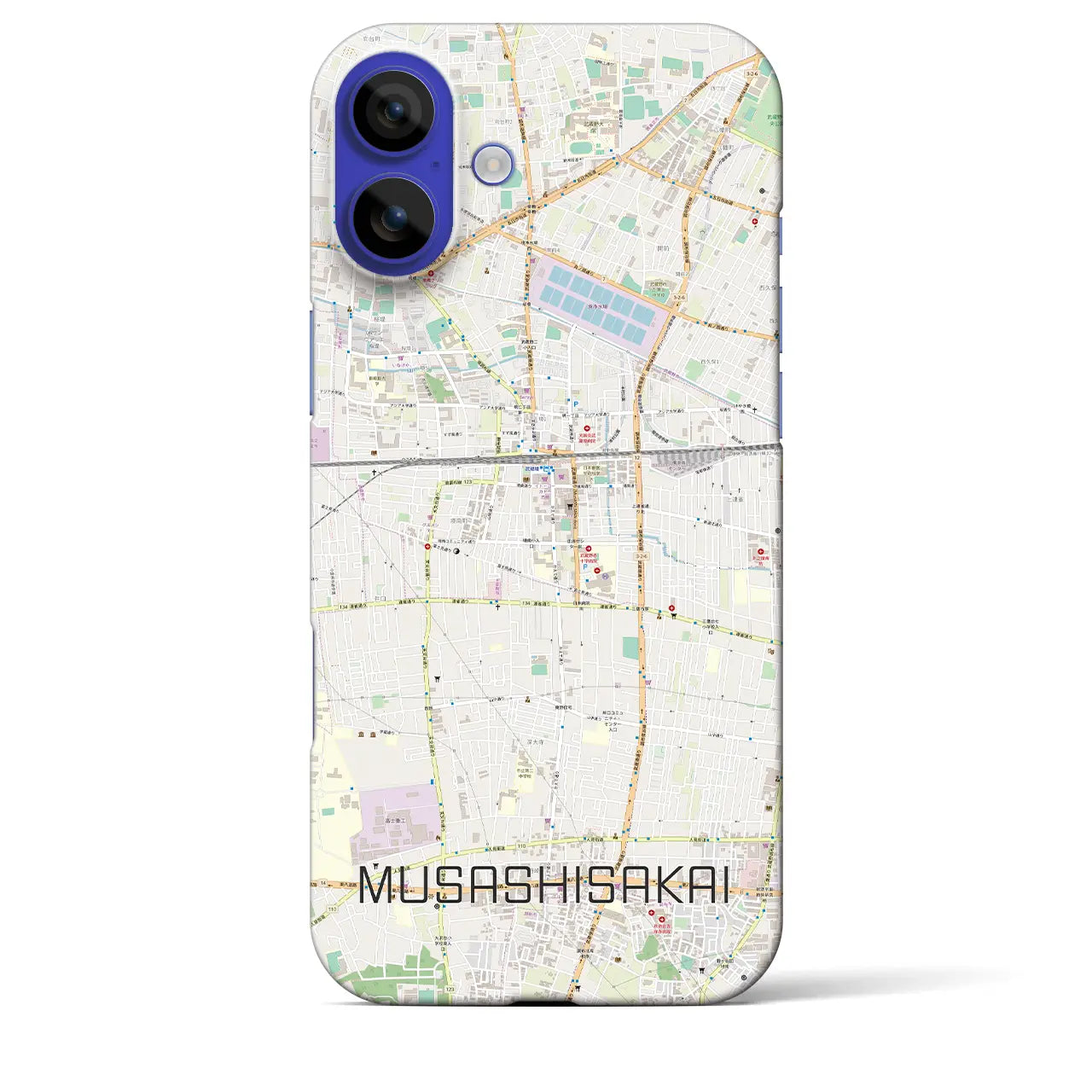 【武蔵境(東京都)】地図柄iPhoneケース(バックカバータイプ)ナチュラル・iPhone 16 Pro Max 用